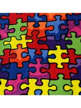 1/2 yard x 44" Wide Cotton Puzzle Print Fabric Ouilting Sewing